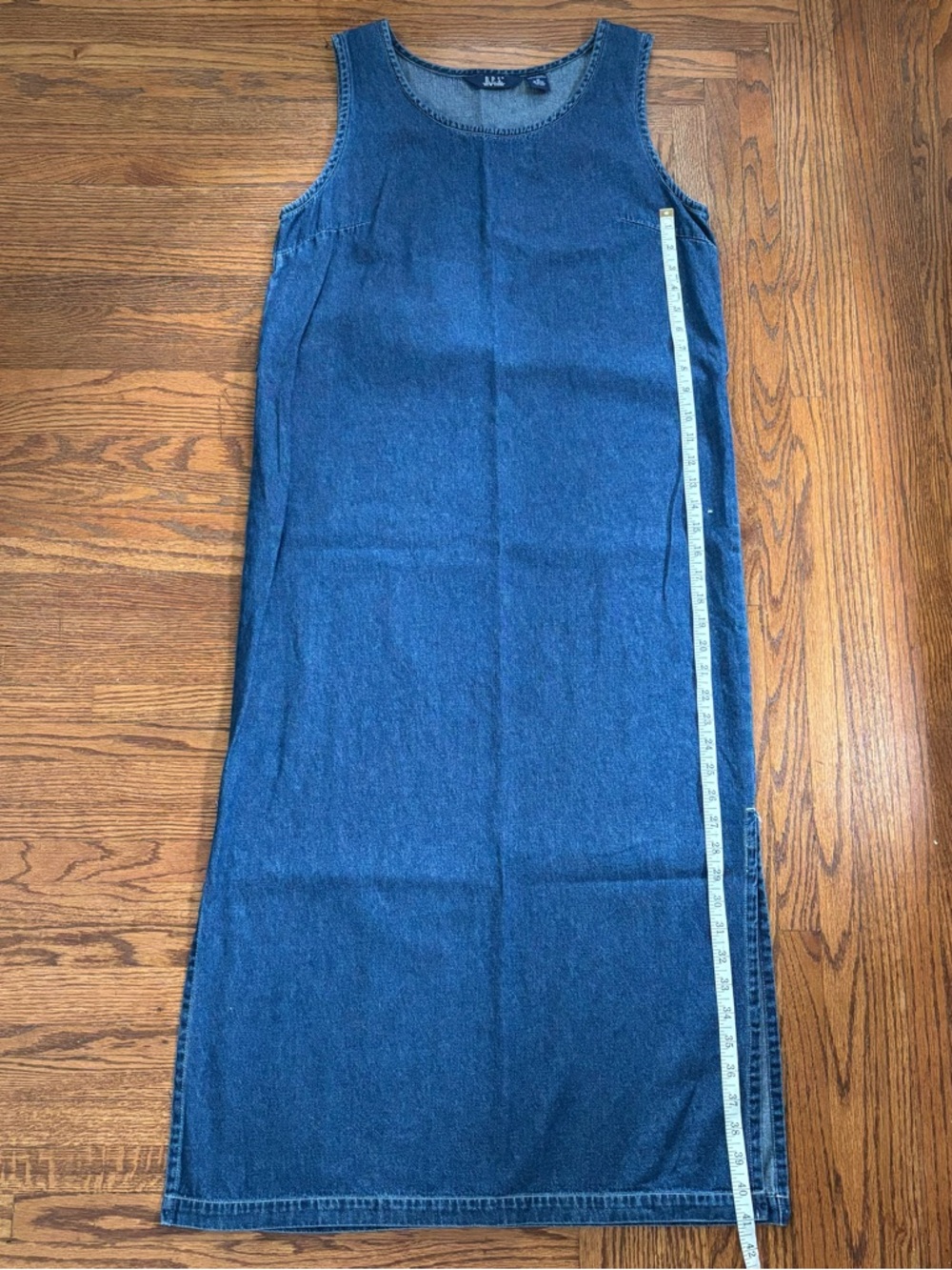 Vintage Sleeveless Denim Maxi Dress - Medium